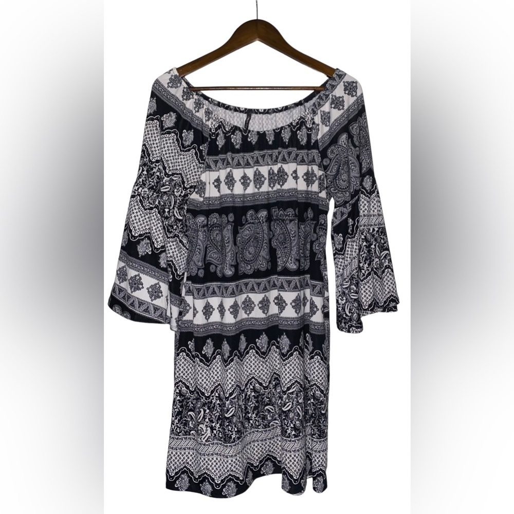 Emma Rose Paisley Dress Whimsigoth Fairy Y2K Grunge Boho Off/On Shoulder Women L